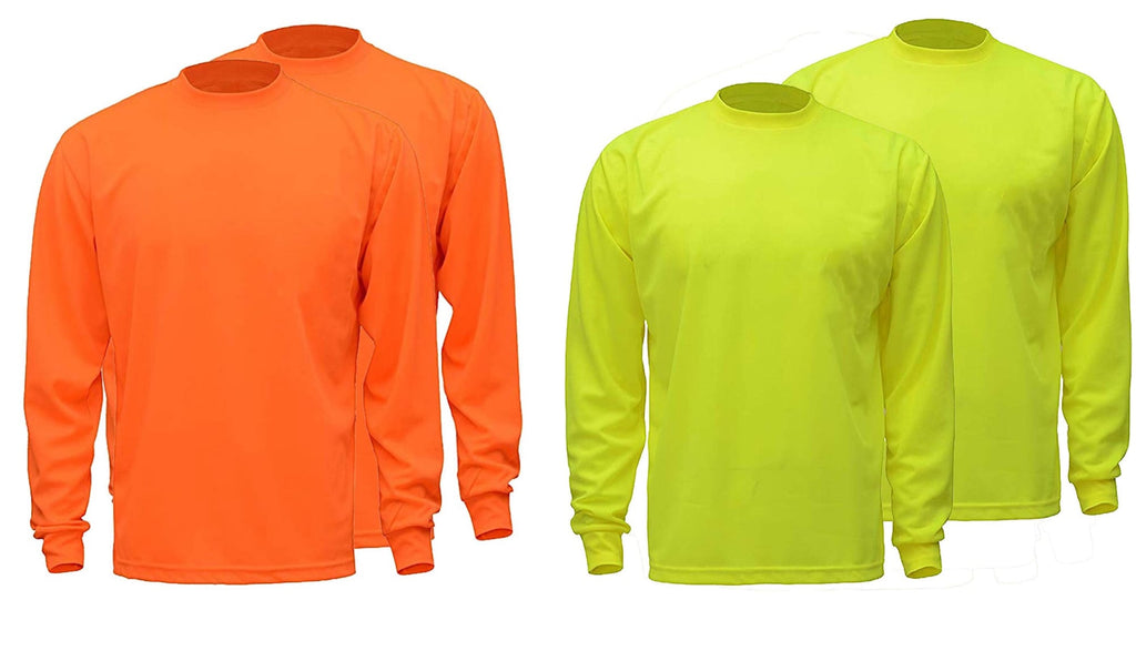 12-Piece Men's Max-dry Moisture Mesh Long Sleeve Safety T-shirt