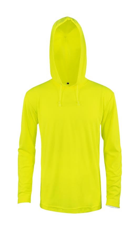 Men's Max-dry Moisture Mesh Long Sleeve Safety T-shirt With Hood