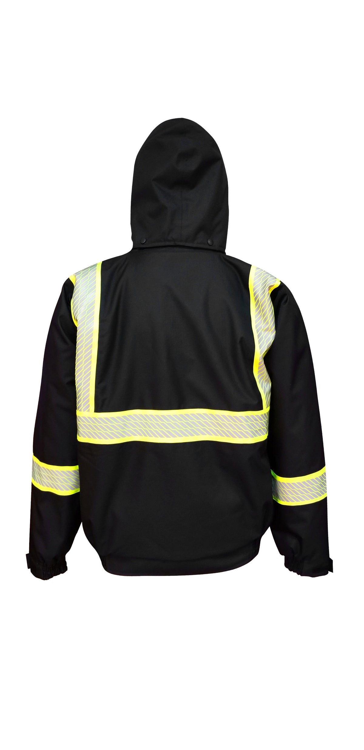 Black HI-VIS Hooded Sweatshirt Zip Front