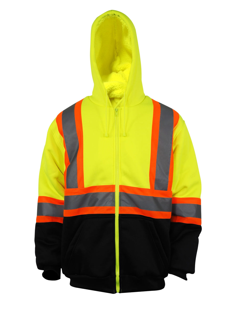 Hi-Vis Zip-Front Warm Lined Thermal Hoodie