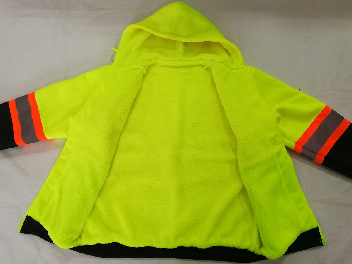 Hi-Vis Zip-Front Warm Lined Thermal Hoodie