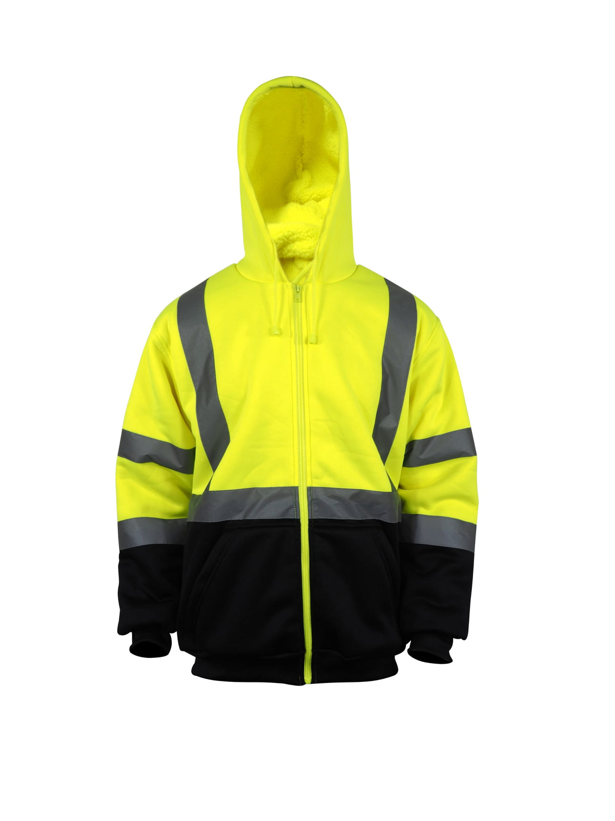 Hi-Vis Zip-Front Warm Lined Thermal Hoodie