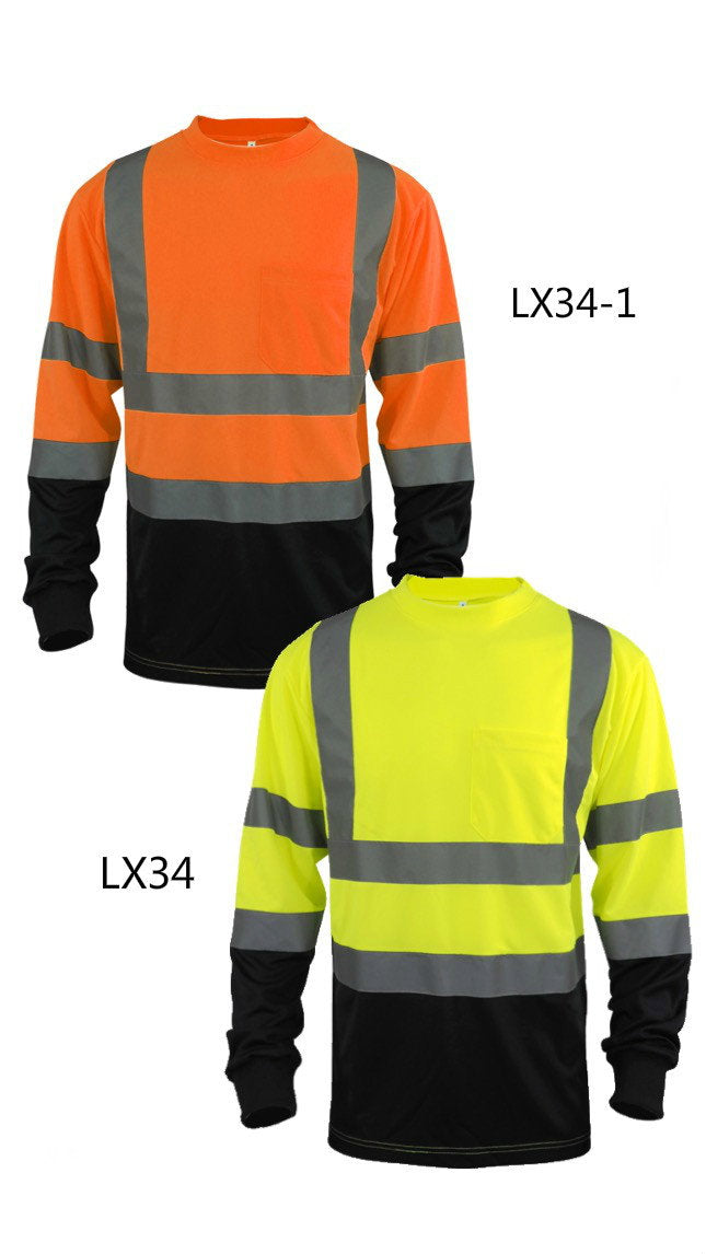 Hi Vis T Shirt ANSI Class 2 Long Sleeve