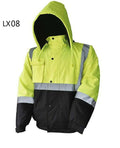 Hi Vis Class 3 Insulated Safety Bomber Reflective Jacket