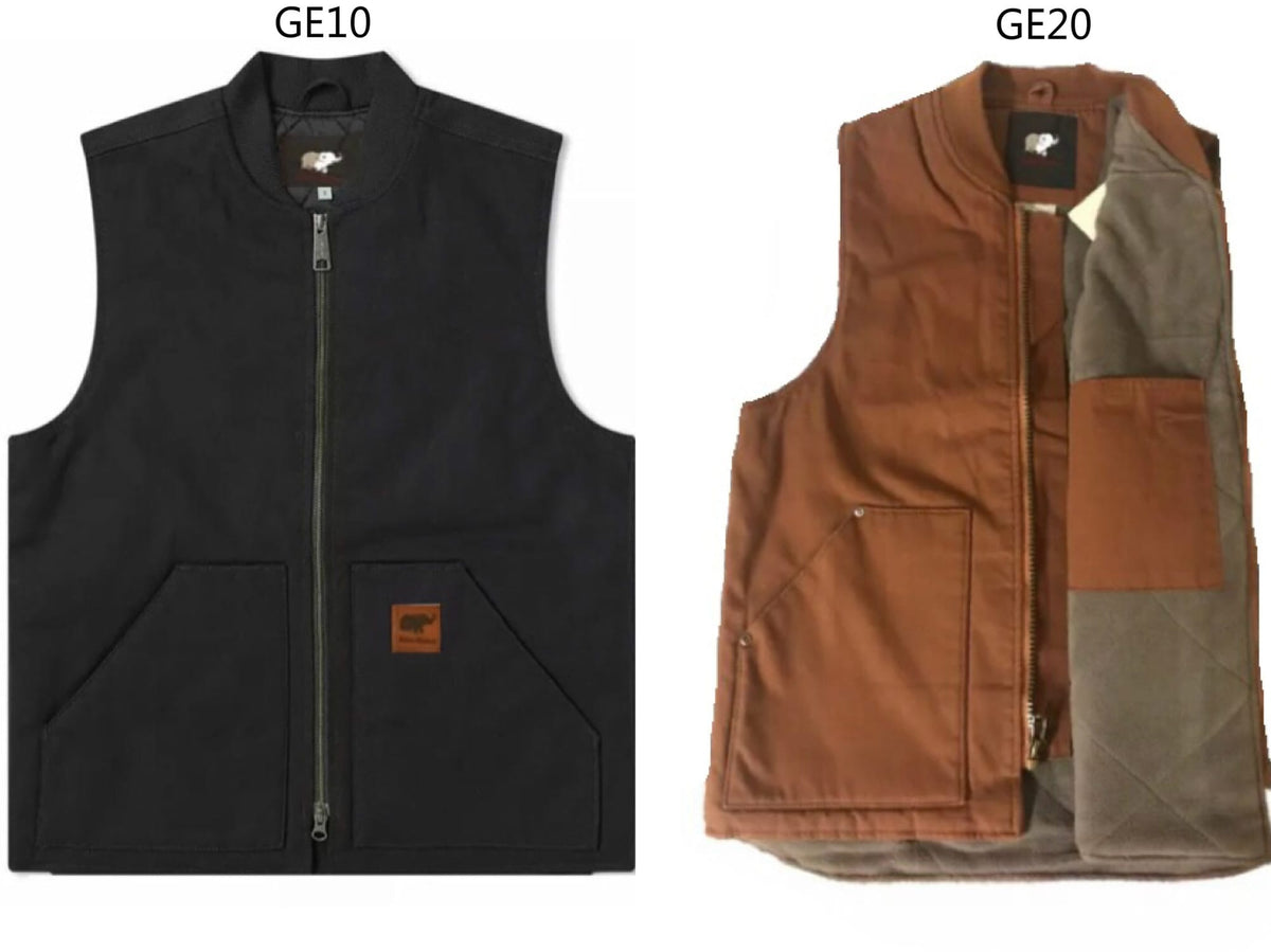 Men Sandstone Canvas Quilted Thermal Lined Winter Working Vest