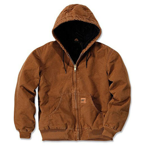 Men Sandstone Canvas Quilted Thermal Lined Winter Duck Jacket