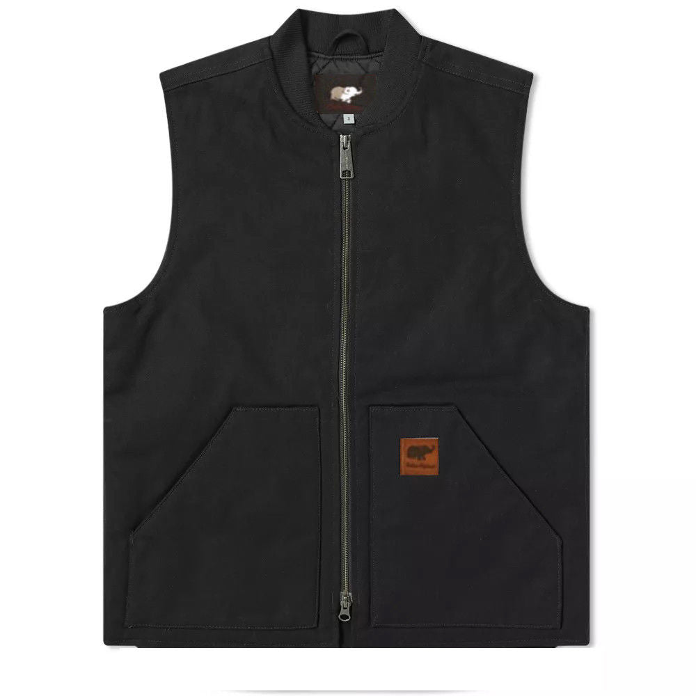 Men Sandstone Canvas Quilted Thermal Lined Winter Working Vest