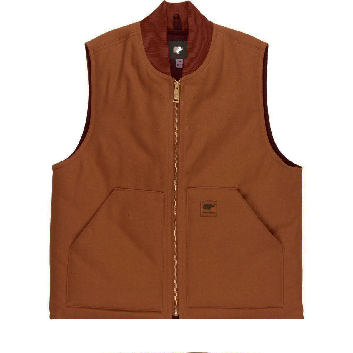 Men Sandstone Canvas Quilted Thermal Lined Winter Working Vest